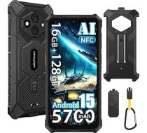 Ulefone Rugking 3 Pro āra mobilais tālrunis bez līguma, 16GB + 128GB/2TB āra viedtālrunis ar Android 15, 48MP + 8MP, 6,56" HD+ 120Hz, 5700mAh, IP68 ūdensizturīgs mobilais tālrunis, 4G/5G WiFi/NFC/OTG