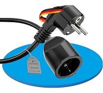 sonero Verlängerungskabel Stromkabel Verlängerung, 2,0m, Schuko Schutzkontakt Stecker auf Buchse, Strom Kabelverlängerung, Netzkabel, Steckdosenverlängerung Schwarz
