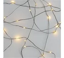 EMOS Nano pasaku gaismas silti balta iekštelpām un ārpus telpām (IP44), 7,5 m garas LED Ziemassvētku pasaku gaismas Nano ballītēm, Ziemassvētkiem, 6 stundu taimera funkcija, barošanas avots un transformators, zaļš kabelis