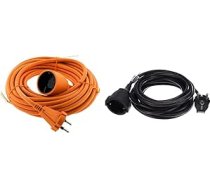 Prolongateur 16A HO5VV-F 2 x 1,5 oranžs 10 m un REV pagarinājuma kabelis 5 m pagarinājums 3680 W barošanas kabelis H05VV-F, melns