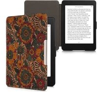 kwmobile Korķa aizsargvāciņš saderīgs ar Amazon Kindle Paperwhite - Korķa aizsargvāciņš e-grāmatu lasītājiem (modeļiem līdz 2017. gadam) - Summer Flowers Orange Green Red
