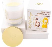 Hallingers Frohes Fest Angel - Ziemassvētku aromātiskā svece no sojas vaska līdz 40 stundām Maxl Hallinger, aromātiskās sveces, aromātiskās sveces stiklā (Stikls un kaste) - Lieldienu dāvanas Lieldienu grozs Lieldienu olas &