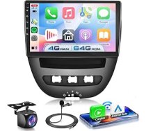 4G + 64G Auto Radio Android 13 Toyota Aygo/Peugeot 107/Citroen C1 2004-2014, 10,1 collu HD skārienjutīgais ekrāns ar bezvadu Carplay Android auto GPS Wi-Fi USB Bluetooth FM RDS Radio atpakaļgaitas radio