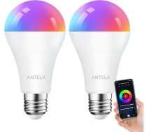 ANTELA Alexa spuldze E27 A65 12 W 1350 LM Smart WLAN LED RGB dimmable spuldze, Smart Life App, saderīga ar Google Home, silti balta (2700 K), auksti balta (6500 K) gaisma