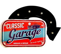 Gaismas zīme Retro zīme Sienas zīme Vintage stila LED zīme garāžai Dekoratīvās zīmes piederumi mājas dekoram 50. gadu mājas apdare Retro gaismas kaste Metāla amatniecība (Classic Garage)