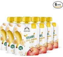 Amazon zīmols: Mama Bear Vegetarian Squeeze Organiskie āboli, banāni un auzu pārslas, 90 g (6 gab. iepakojums)