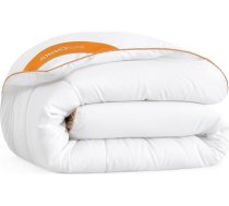 SONGMICS HOME Segas sega, 200 x 135 cm, sega ar 8 cilpām, 300 GSM, vienvietīga sega, ar rūtainu stepējumu, mākoņaini balta TDC011W01
