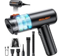 SEALIGHT rokas putekļsūcējs, 28000 Pa akumulatora putekļsūcējs Bezvadu motors Sin Escobillas de 400000 RPM, putekļu iztukšošana ar vienu pieskārienu, 4-in-1 mini putekļsūcējs ar glabāšanas maisiņu