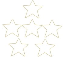 IMIKEYA 6 metāla gredzenu komplekts Zvaigzne Zelta 30 cm Sapņu ķērājs Metāla gredzeni zvaigznes formā rokdarbiem Makrame Metāla zvaigznes Zelta rokdarbu gredzeni Ziemassvētku rotājumi Vītņu vainags Stiepļu rāmju piederumi