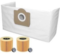 McFilter 20 flīsa putekļu sūcēja maisiņi + 2 kārtridžu filtri, piemēroti Kärcher A2200, A2201, A2206, A2231, A2236, A2251, A2500, A2504, A2534, A2554, A2654, A2656, A2675 - Maisiņš putekļu sūcējam,