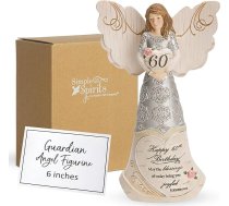 Paviljons Dāvanu kompānija Elements Angels-Happy 60th Birthday May The Blessings of Today Bring You Joyful Tomorrows, bēšs
