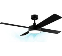 Cecotec EnergySilence Aero 5200 Line griestu ventilators ar tālvadības pulti, taimeri un LED apgaismojumu, 60 W, vara motors, 132 cm, 4 lāpstiņas, 3 ātrumi, ziemas funkcija (melns)