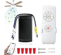 WiFi universāls griestu ventilatora gaismas tālvadības pults komplekts ar izslēgšanas slēdzi, taimera funkciju, Smart Life lietotnes kontrolieris, saderīgs ar Alexa