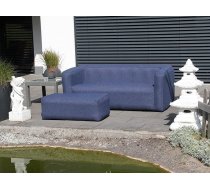 Premium Pro Design Inflatable Sofa with Soft-Touch Textile Surface - Outdoor Lounge Chair & Garden Furniture - Ergonomic Camping Couch - Includes Carry Bag (Blue, Meridian Sofa with Lounge Seat)