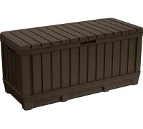 Keter Kentwood Auflagenbox mit Holzoptik, 350l Kapazität, braun, Kissenbox, 128x53.6x59cm, wetterfest