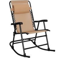 Amazon Basics Folding Rocking Chair Ergonomic Headrest Armrest 98 x 95 x 66 cm Beige