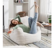 XXL Bean Bag Sofa Made of Teddy Fabric - Soft Bean Bag Chair for Living Room & Bedroom - Comfortable Cuddly Chair for Adults - Ergonomic, Easy to Clean & No Assembly