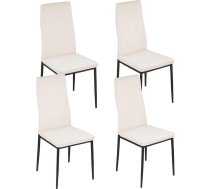 Dining Room Chairs, Set of 4, Padded Kitchen Chairs, Polyester Fabric, Ergonomic Seat Backrest, Robust Metal Legs, Modern Chairs for Kitchen, Living Room, Office, Beige