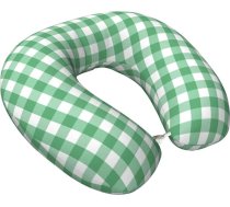 VOSERY Gingham Balts Zaļš Plaids Karēts ceļojuma spilvens Memory Foam kakla spilvens Ērts ceļojuma kakla spilvens U formas ceļojuma kakla spilvens gulēšanai, lidojumiem, automašīnā, mājās, birojā