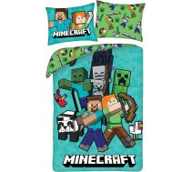 Bērnu divpusējā gultasveļa, bērnu gultasveļa, Oeko-Tex segas pārvalks 140 x 200 cm un spilvendrāna 70 x 90 cm, Minecraft ar Alex un Steve