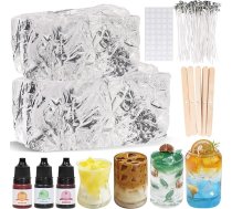 1,5 kg želejas vaska sveču izgatavošanai - caurspīdīgs gēla vasks ar augstu caurspīdīgumu un ilgu degšanas laiku - DIY aromātiskās sveces, kaltēti ziedi, okeāns un dekoratīvie amatniecības izstrādājumi