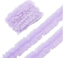 PH PandaHall 4,5 m Ruffle plisētas mežģīņu apdares violeta mežģīņu lenta 5 cm plata organzas mežģīņu malas apdares tilla mežģīņu malas acs apdares šūšanai kostīmu mājas apdares dāvanu iepakojums Halloween