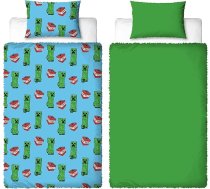 Oficiālais rakstzīmju pasaules Minecraft vienvietīgas segas pārvalka komplekts Warmer Design | Reversible Reversible Fleece Duvet Cover Official Merchandise Includes Matching Pillowcases