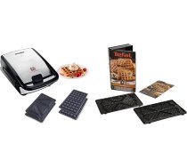 Tefal SW852D Snack Collection | Sviestmaižu | Vafeļu pagatavošanas ierīce | 700 W | 37,01 x 29,01 x 21,01 cm un XA8006 Plate Heart Vafeļu skaits 6 | Piemērots Tefal SW85XX Snack Collection Black