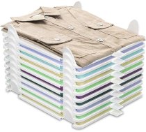 T kreklu organizators drēbju skapis 10 Pack T kreklu organizators drēbju skapis Stackable drēbju skapis pieaugušajiem un bērniem Virtuve Guļamistaba
