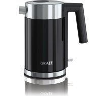 GRAEF. Nerūsējošā tērauda tējkanna WK402 Black ar 1 litra ietilpību, noņemamu kaļķakmens filtru, 360° centrālo kontaktu, automātisko izslēgšanos.