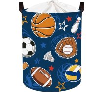 Clastyle sporta bumbu glabāšanas grozs Stars drēbju veļas veļas grozs vannas istabas glabāšanas kaste vecākiem, lai organizētu rotaļlietu grāmatu, futbola basketbola bumbu, 36 x 45 cm