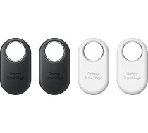 Samsung Galaxy SmartTag2 Bluetooth izsekošanas ierīce, kompasa skats, tuva meklēšana, ar līdz 500 dienu darbības laiku, ūdensizturīga, melna/balta (4 gabali)