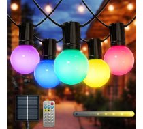 6,5 m LED LED saules pasaku gaismas āra RGB dimmable 10 spuldzes IP54 ūdensizturīgs apdare dārza terases fasādei terasei