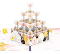 Lovepop® Jaungada vakara ballīte 3D Pop-Up kartiņa Jaungada un ielūgums ar šampanieša glāzēm viņai, viņam, draugiem, kolēģiem, ģimenei | ar slēptu nodalījumu naudas dāvanām un pagarināmu piezīmju kartiņu