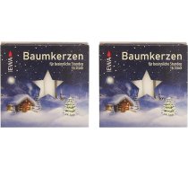 2 baltu eglīšu sveču iepakojums Aptuveni 14 x 110 mm (2 x 16 gab.) Ziemassvētku eglīšu sveces Piramīdveida sveces