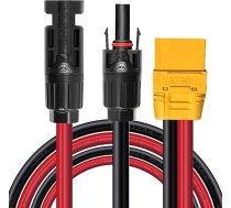 Saules kontaktdakša ar XT90 kabeli 10AWG saules uzlādes kabelis XT90 pagarinājuma kabelis, kas saderīgs ar Bluetti Power Station 150 cm (XT90 Female)