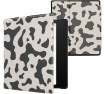 kwmobile Klapphülle kompatibel mit Amazon Kindle Oasis 10. Generation Hülle - eReader Case - Kuhmuster Schwarz Weiß