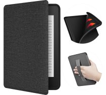 Kindle Paperwhite 6,8 collu korpuss (11. paaudze 2021. gadā), auduma tekstūras TPU korpuss ar aizmugurējo siksniņu rokai, magnētiskais vāciņš ar Smart Wake/Sleep funkciju (melns)