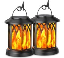 Gearlite 2 dārza saules lampu komplekts, kas paredzēts iekštelpām, saules laternas ar reālistisku liesmu efektu, IP65 ūdensizturīgas, lampas ar klipšiem, pagalmam, Helovīnam, dārza dekorēšanai, balkonam