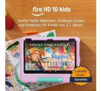 Amazon Fire HD 10 Kids planšetdators (jaunākā modeļa) | 3-7 gadi, 10" lielisks ekrāns, vecāku kontrole, 2 gadu bezrūpīga garantija, izlaide 2023. gadā, 32 GB, rozā krāsā