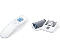 Beurer FT 85 bezkontakta digitālais infrasarkanais termometrs, ātrs termometrs ar paaugstinātu temperatūru, higiēnisks un BM 27 augšdelma asinsspiediena mērītājs ar manšetes sēdekļa kontroli, augšdelma apkārtmēram no 22-42 cm