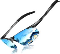 DADA-PRO Unisex saulesbrilles, sporta brilles, polarizētas spoguļstiklu retro autovadītāja brilles, UV400 aizsardzība braukšanai, ceļošanai, golfam, ballītēm un atpūtai