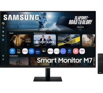 Samsung M70F 32 collu 4K Smart AI monitors, VA panelis, 3840 x 2160, 60 Hz, 4 ms (G/G), skaļrunis, spēļu koncentrators, 4K Upscaling, balss vadība, Smart TV Apps un AI funkcijas, HDR10, USB-C, HDMI LS32FM700UUXEN