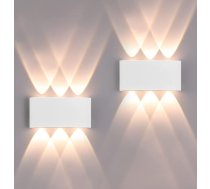 FUPE Pack of 2 sienas lampas āra/iekšpusē LED sienas lampas āra 12 W 1200 LM sienas apgaismojums uz augšu un uz leju IP65 ūdensnecaurlaidīgs moderns alumīnija galvas luktura sienas apgaismojums (balta 3000 K silta gaisma)