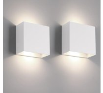 FUPE LED iekštelpu sienas gaisma, 2 gabali, moderns augšējais un apakšējais apgaismojums, 12 W, neitrāli balta, 4000 K, iekštelpu sienas gaisma, 1200 LM, piemērota viesistabai, guļamistabai, gaitenim (balta)