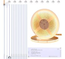 12 V COB LED LED sloksnes grīdas skapja apgaismojums Virtuve 10 m, griezējams 3000 K silti balta LED sloksne pašlīmējoša ar dimmeri un barošanas avotu skapja apgaismojumam, akustiskajiem paneļiem, skapim