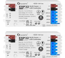 GL-C-017WL-D WiFi 4 izeju ESP32 WLED LED kontrolieris RGB LED lentēm 5V/12V/24V Vadība Alexa/Google Home Max 15A uz izeju (2 iepakojumi)
