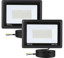 2 x 100 W LED āra prožektors auksti balta 6000 K 10000 LM, 160 LED āra prožektors, IP66 ūdensizturīgs prožektors, dārza āra prožektors, pagalmam, garāžai, noliktavai