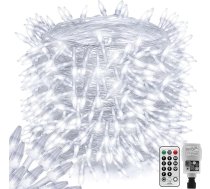 100 m 800 LED pasaku Lights āra apgaismojums Ziemassvētki ar kontaktdakšu, Long Diamond LED pasaku gaismas Ziemassvētku āra iekštelpu dārza pasaku gaismas ārā 8 režīmi ar tālvadības pulti, taimeris, ūdensizturīgs (balta)