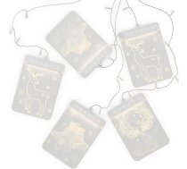 AmeliaHome LED logu dekorēšana Akrila kulonu pasaku pasaku gaismas 5 USB pasaku gaismas aizkaru Ziemassvētku dekorēšana Taisnstūra ziemeļbrieži pasākums